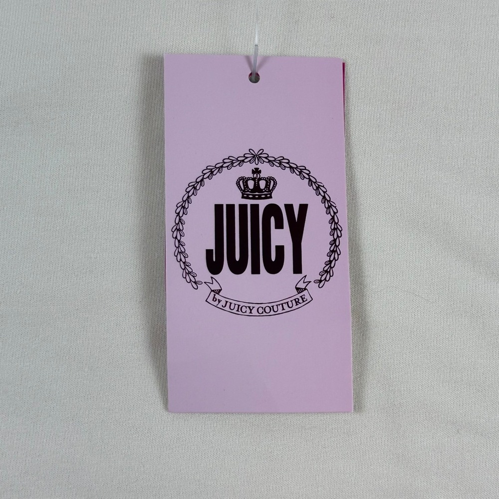 Juicy by Juicy Couture NWT Ivory Long Sleeve Sweatshirt Sz XL Black Stripe - Picture 3 of 14